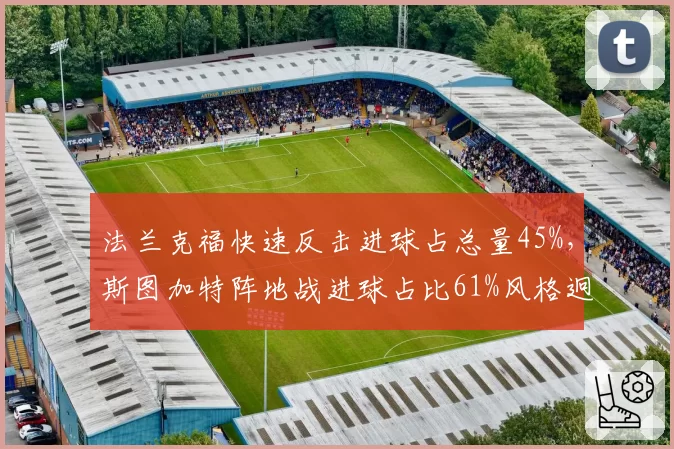 法兰克福快速反击进球占总量45%，斯图加特阵地战进球占比61%风格迥异